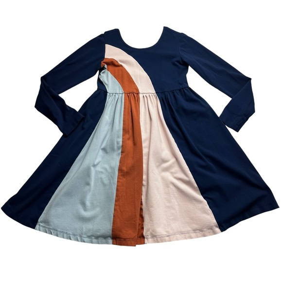 Hanna Andersson Other - Hanna Andersson Girls Navy Rainbow Twirl Dress Size 8 Years